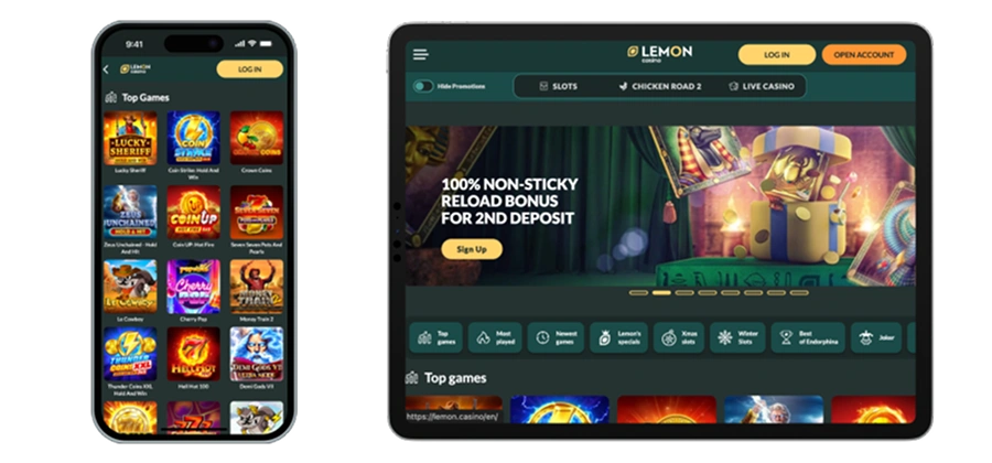 Lemon Casino alkalmazás képernyőkép